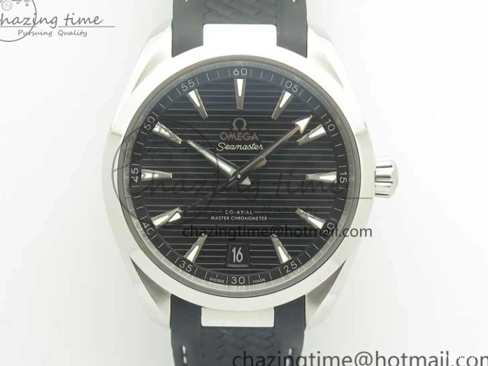 0317 Aqua Terra 150M Master Chronometers VSF 1:1 Best Edition Black Dial SS Hand on Black Rubber Strap A8900 Super Clone Unisex 8005